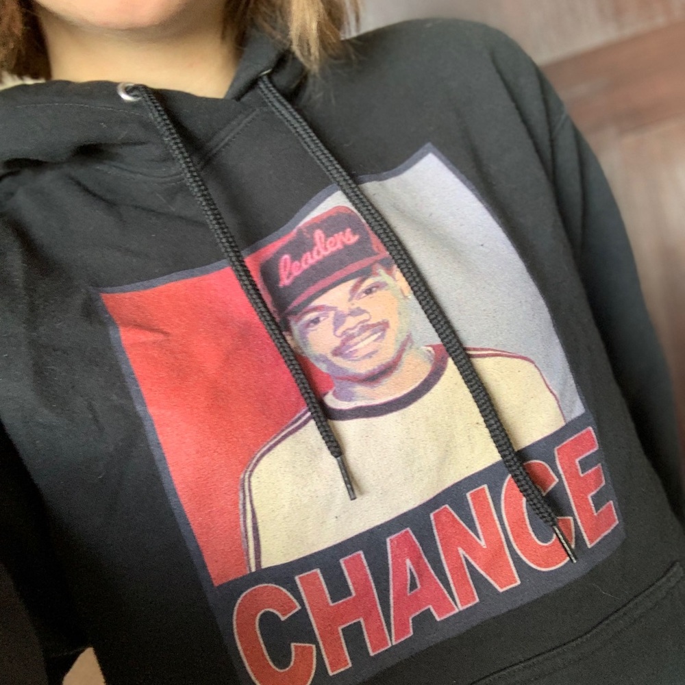 Washed black chance the rapper hoodie
